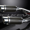 Delkevic 8" Carbon Fiber Round Mufflers - Triumph Trophy 1200 - 95-03 Exhaust