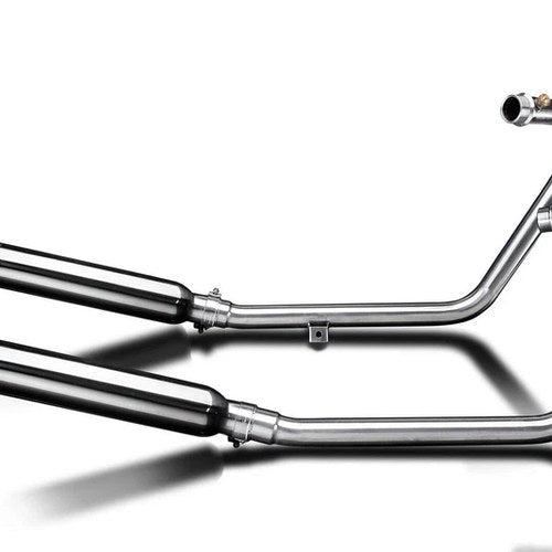 Delkevic 2-2 Exhaust Steel 16" Slash Cut Tip Mufflers Triumph Bonneville 17-20