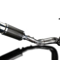 Delkevic 2-1 Exhaust System 8" Carbon Round Muffler Kawasaki Ninja 650 - 06-11