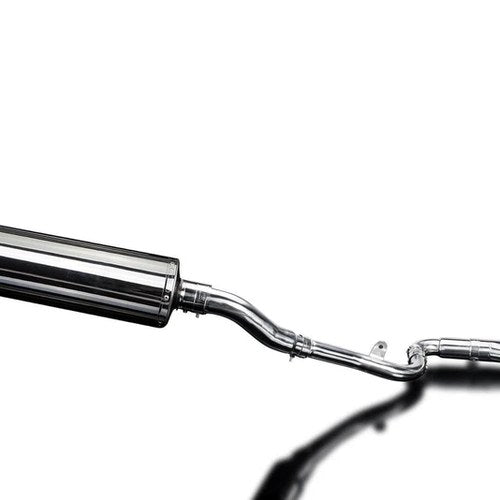 Delkevic Full 2-1 Exhaust 18" Stainless Oval Muffler Kawasaki Ninja 300 - 13-17