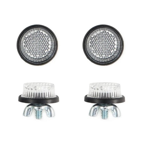 4 Pack Clear Reflector License Plate Bolts and Nuts Set Kit Round 1" Mini