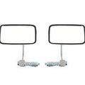 Chrome Classic Cafe Bar End Motorcycle Mirror Set - Rectangular 3 1/4" x 5 3/4"