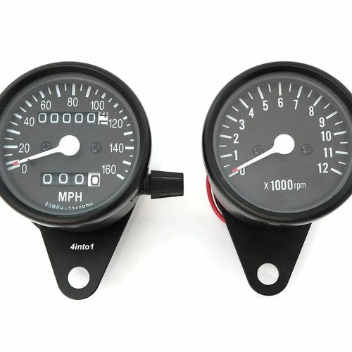 Mph Mini Speedometer 2240:60 & Tachometer 1:4 - Black