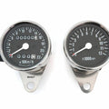 Kmh Mini Speedometer 1400:60 & Tachometer 1:7 - Chrome & Black