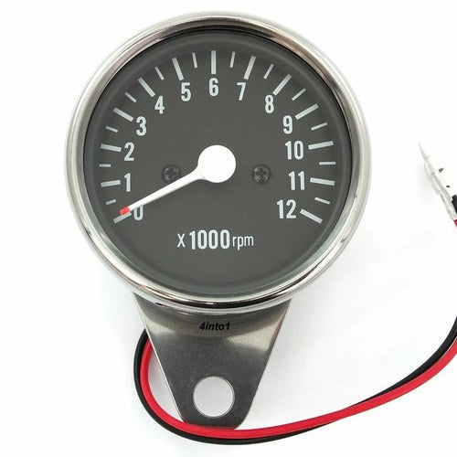 Mini Tachometer - Chrome & Black - 1:4 - LED