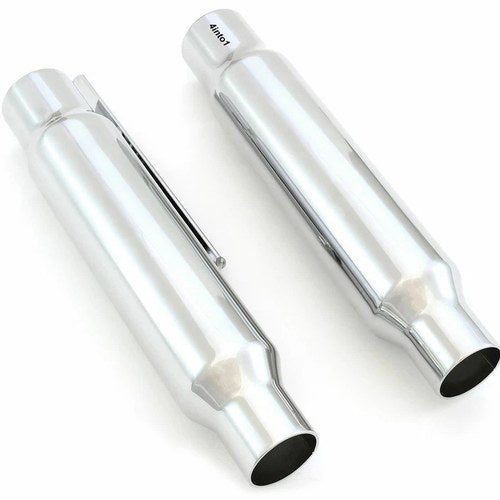 2 Chrome Shorty Mufflers 12" - Motorcycle Silencer Exhaust Fits 1.75 + 1.50 Pipe