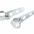 Universal Chrome Cafe Racer Motorcycle Headlight Brackets - 30mm - 38mm