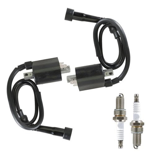 2Pack Ignition Coil + Spark Plug For Yamaha XV535 Virago 535 1987 1988 1990-2000