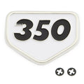 Side Cover Emblem White - 87128-310-000A - Honda CB350 CL350 SL350 1969-1970