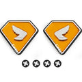 Side Cover Emblems - Left & Right - Orange Honda Wing - Honda CB750K 1971-1976