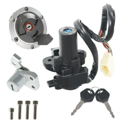 Ignition Switch Gas Cap Seat Lock Set For Kawasaki Ninja 250R EX250J 2008-2012