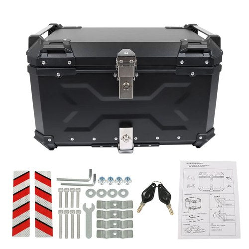65L Motorcycle Luggage Waterproof Tail Box Scooter Trunk Storage Top Case Black