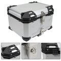 55L Silver Motorcycle Luggage Waterproof Tail Box Scooter Trunk Storage Top Case