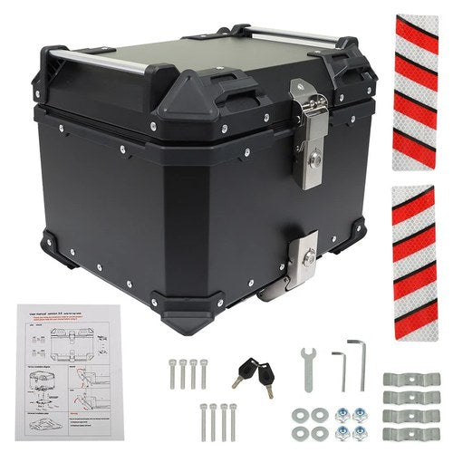 45L Motorcycle Trunk Top Case Scooter Luggage Storage Rear Tour Tail Box Black
