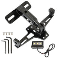 Black Universal Fender Eliminator Tail Tidy License Plate Holder LED Light