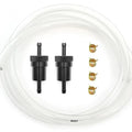 5 Feet - 1/4" 6mm Clear Fuel Line Kit with 2 Black Aluminum Fuel Filter & Clips
