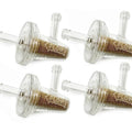 Set of 4 - Clear 90 Degree Fuel Filters - Fits Motorcycle Fuel Line with 1/4" ID