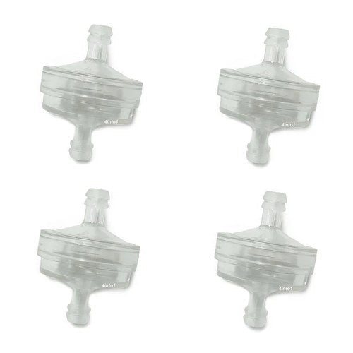 4 Pc Clear Disc In-Line Gas Fuel Filter 3/16" 5mm - 1/4" 6mm Motorcycle Scooter