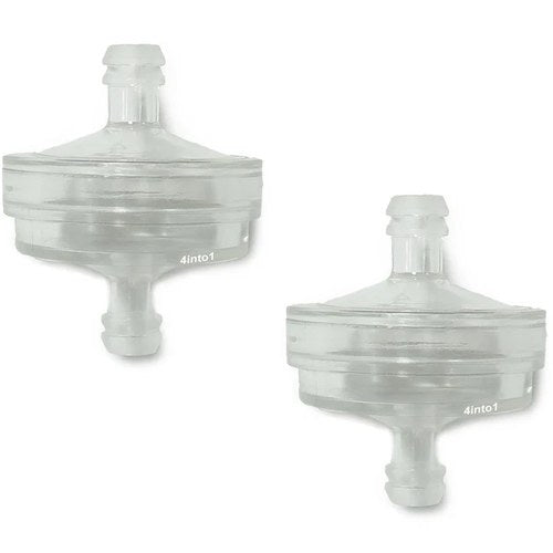 2 Pc Clear Disc In-Line Gas Fuel Filter 1/4" 6mm - 5/16" 8mm Motorcycle Scooter