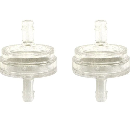 2 Pack Clear Fuel Filters - Disc - 1/8" - 3/16" In Line ATV Motorcycle
