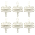 6 Pack Clear Fuel Filters - Disc - 1/8" - 3/16" In Line ATV Motorcycle
