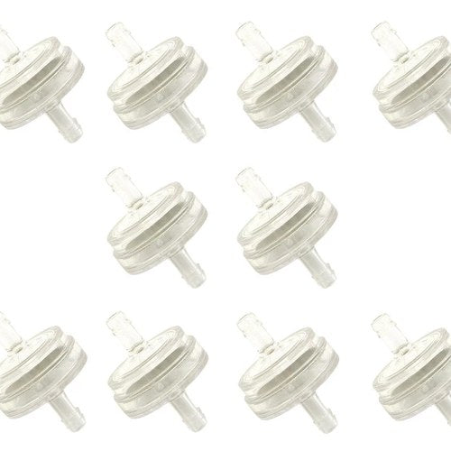 10 Pack Clear Fuel Filters Disc - 1/8" - 3/16" In Line ATV Motorcycle