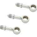 3 Pack Straight Chrome Banjo Brake Line Fittings Size #3 Fits 10mm or 3/8" bolt