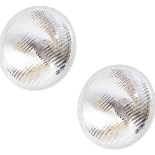 2 Pack 7" Halogen Headlight H4 Bulb 12V 60/55W Clear Round Glass 7 Inch Retro