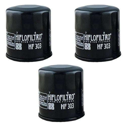 3 Pack Hiflofiltro HF303 OEM Replacement Oil Filters Honda Kawasaki Yamaha