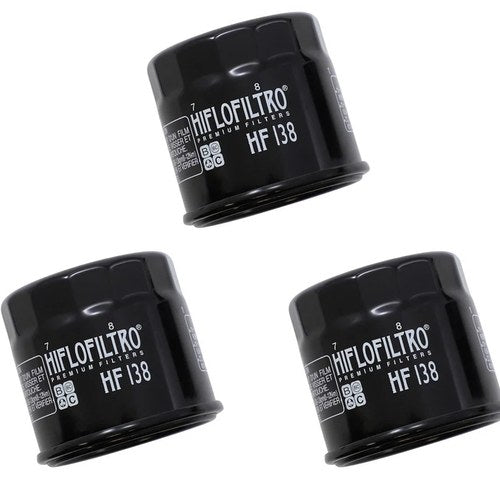 3 Hiflofiltro HF138 Oil Filters Suzuki Boulevard V-Strom Bandit Katana Hayabusa