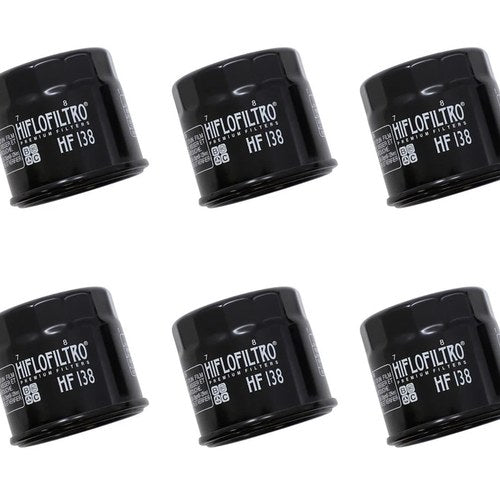 6 Hiflofiltro HF138 Oil Filters Suzuki Boulevard V-Strom Bandit Katana Hayabusa