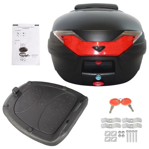32L Motorcycle Tour Tail Box Luggage Top Lock Storage Scooter Trunk Carrier Case