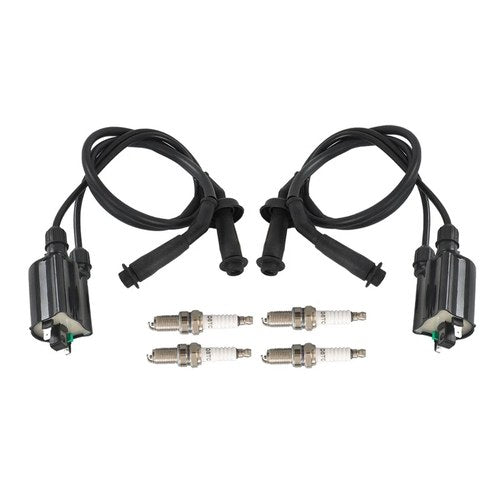 2pcs For Honda Shadow 1100 VT1100 1987-2007 Ignition Coil & Spark Plug & Cap