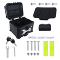 Motorcycle Top Case Tail Box Aluminum Luggage Scooter Trunk Storage 45L Black