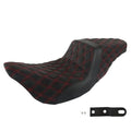Step Up Seat Red Lattice Stitch Carbon Fiber Gripper For 2008-2020 Touring