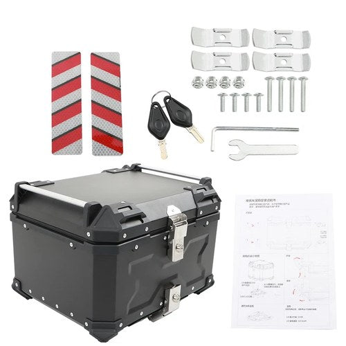 55L Motorcycle Top Case Tail Box Waterproof Luggage Scooter Trunk Storage New