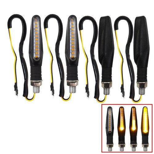 4x Motorcycle 12 LED Turn Signal Light Indicator Blinker Lamp Amber New