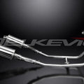 Delkevic Full 2-2 Stainless Exhaust 9" Muffler - Kawasaki Ninja 500R 1987-2009