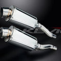 Delkevic 9" Stainless Oval Mufflers - Kawasaki EX500 Ninja 1987-2009 Exhaust