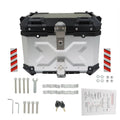 Motorcycle Silver Trunk Rear Tour Tail Box Luggage Aluminum Top Case Storage 45L