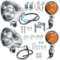 New Motorcycle Chrome Passing Driving Spot Fog Lamp Turn Signal Light