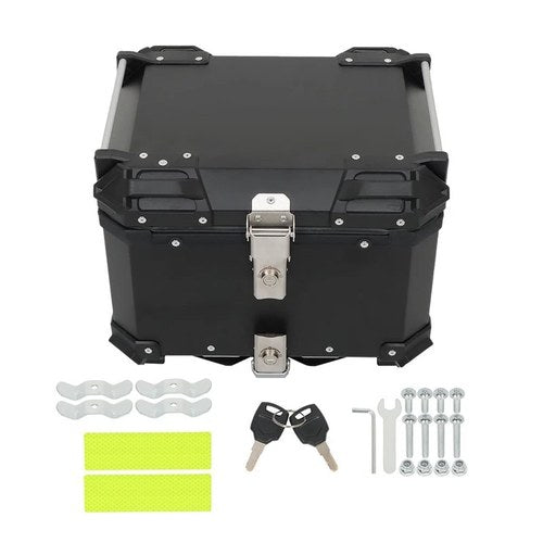 45L Motorcycle Top Case Tail Box Waterproof Luggage Scooter Trunk Storage Black
