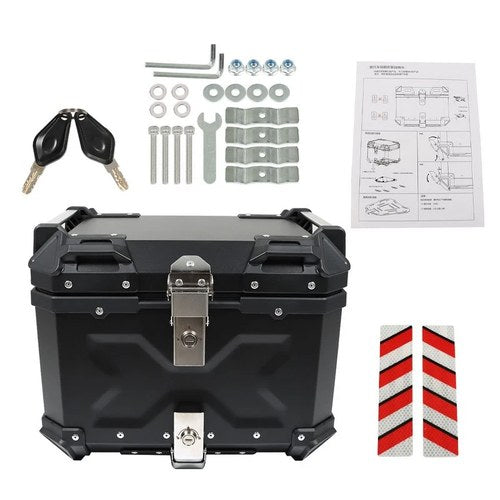 45L Aluminum Motorcycle Trunk Tour Tail Box Luggage Storage Top Case