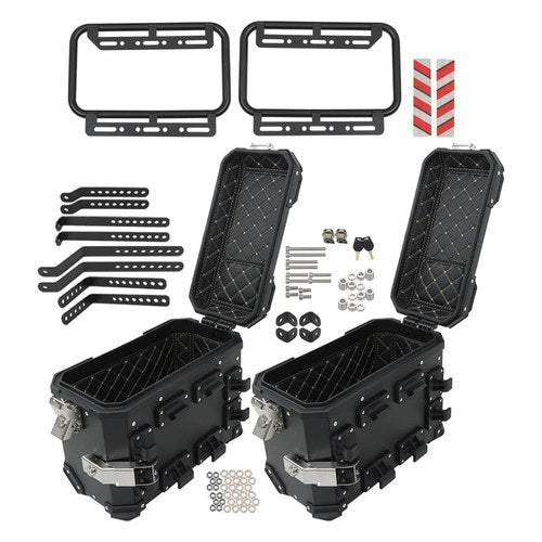 36L Side Case Hard Saddlebags Motorcycle Tour Trunk & Mounting Bracket
