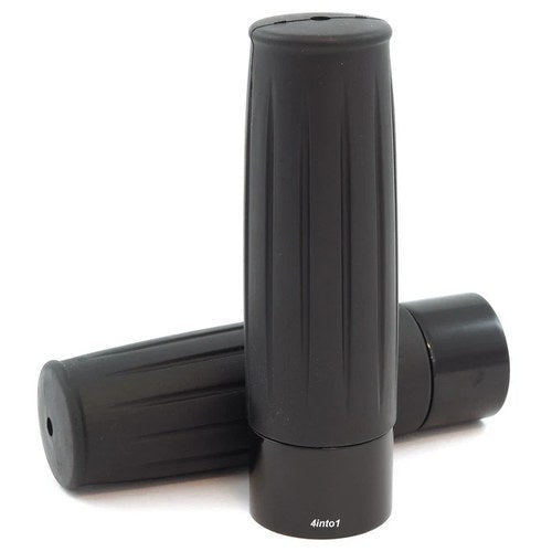 Barrel Grips Black - 7/8" Vintage Motorcycle Cafe Chopper Brat Bobber Scooter