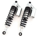 Silver & Black Remote Reservoir Motorcycle Shocks - Eye To Eye - 340mm 350mm