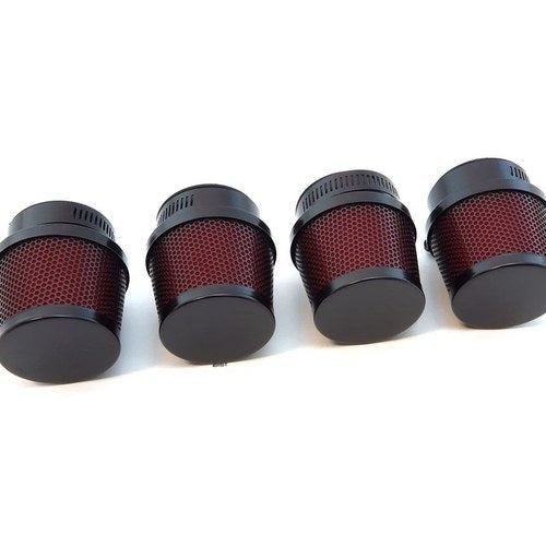 4 Pack Universal Black Red High Flow Air Filter Pod 35mm Motorcycle ATV Scooter