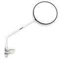 Round Black & Chrome Clamp On Mirror 8mm M8 - Honda Handlebar Fits Left or Right