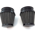 Set of 2 Black Motorcycle Air Filter Pod 50mm Honda Kawasaki Yamaha Suzuki