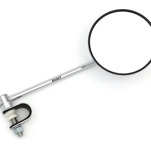 4" Chrome Clamp-On Mirror - 8" Long Stem - Chopper Bobber Vintage Honda Kawasaki